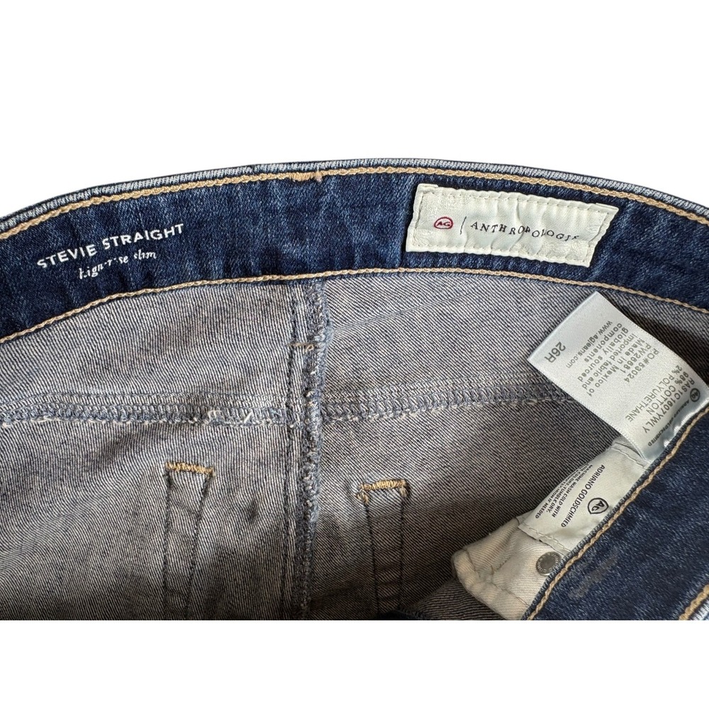 AG‎ Adriano Goldschmied Stevie Slim Straight Jeans Women 26 Blue Denim High Rise - Picture 4 of 7